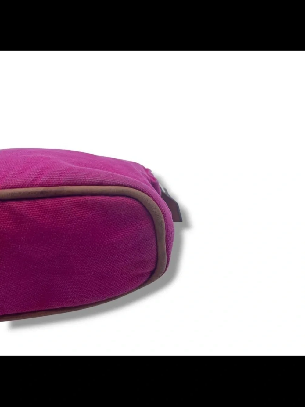 Hermes Hot Pink Canvas Cosmetic Pouch with Embossed H